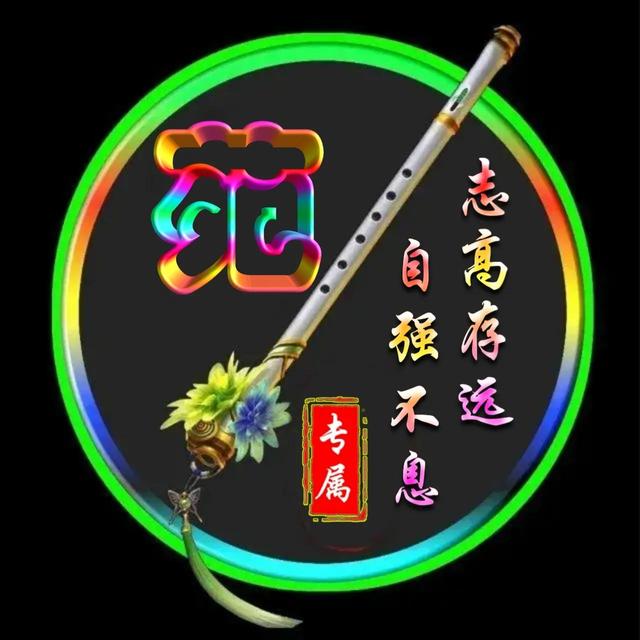 高字的酷炫的立体的微信头像，彩虹空心字体姓氏微信头像