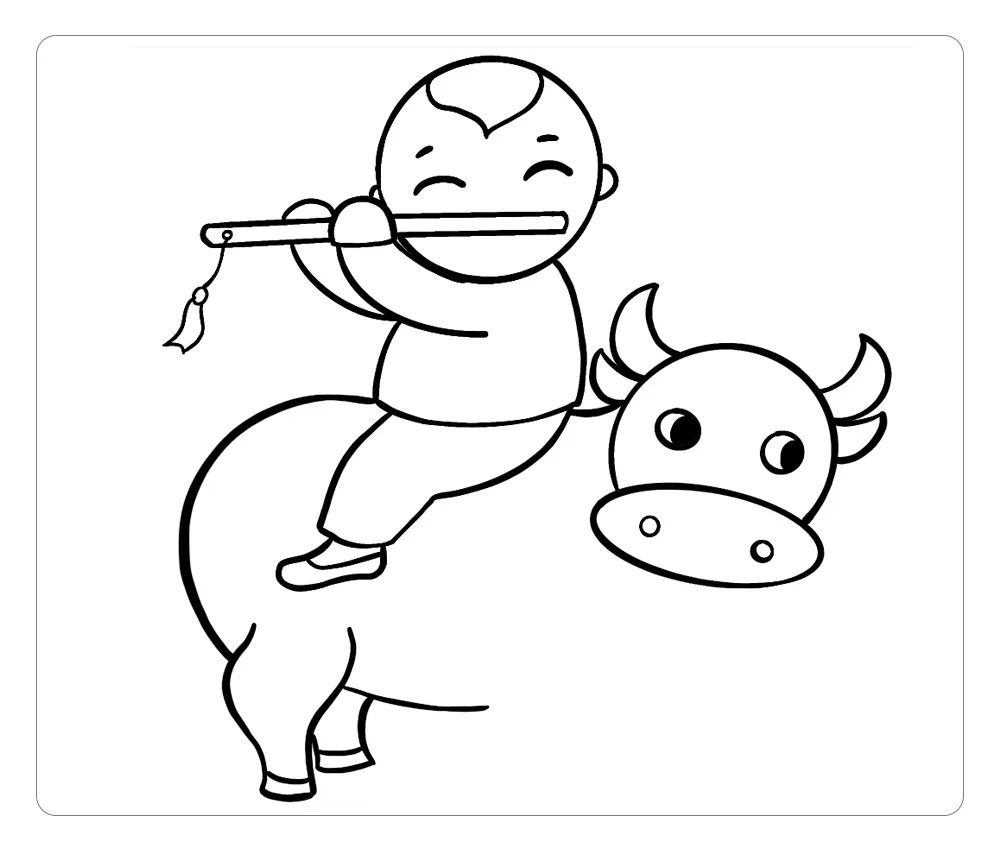 关于清明节的图画 简笔画,牧童骑黄牛简笔画 - 玉三网