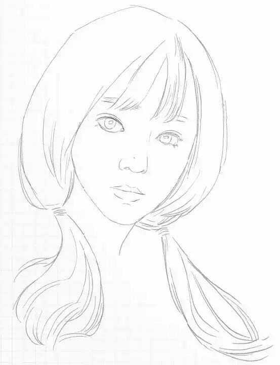 素描头像女生唯美，素描少女.微信（为你喜欢的小姐姐画幅画）