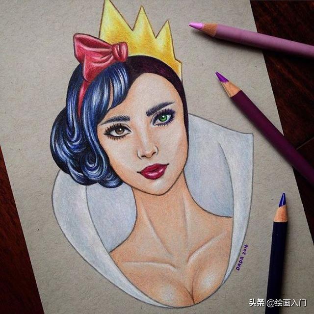 彩铅画动漫人物，卡通人物彩铅画教程（善恶二合一彩铅手绘肖像）
