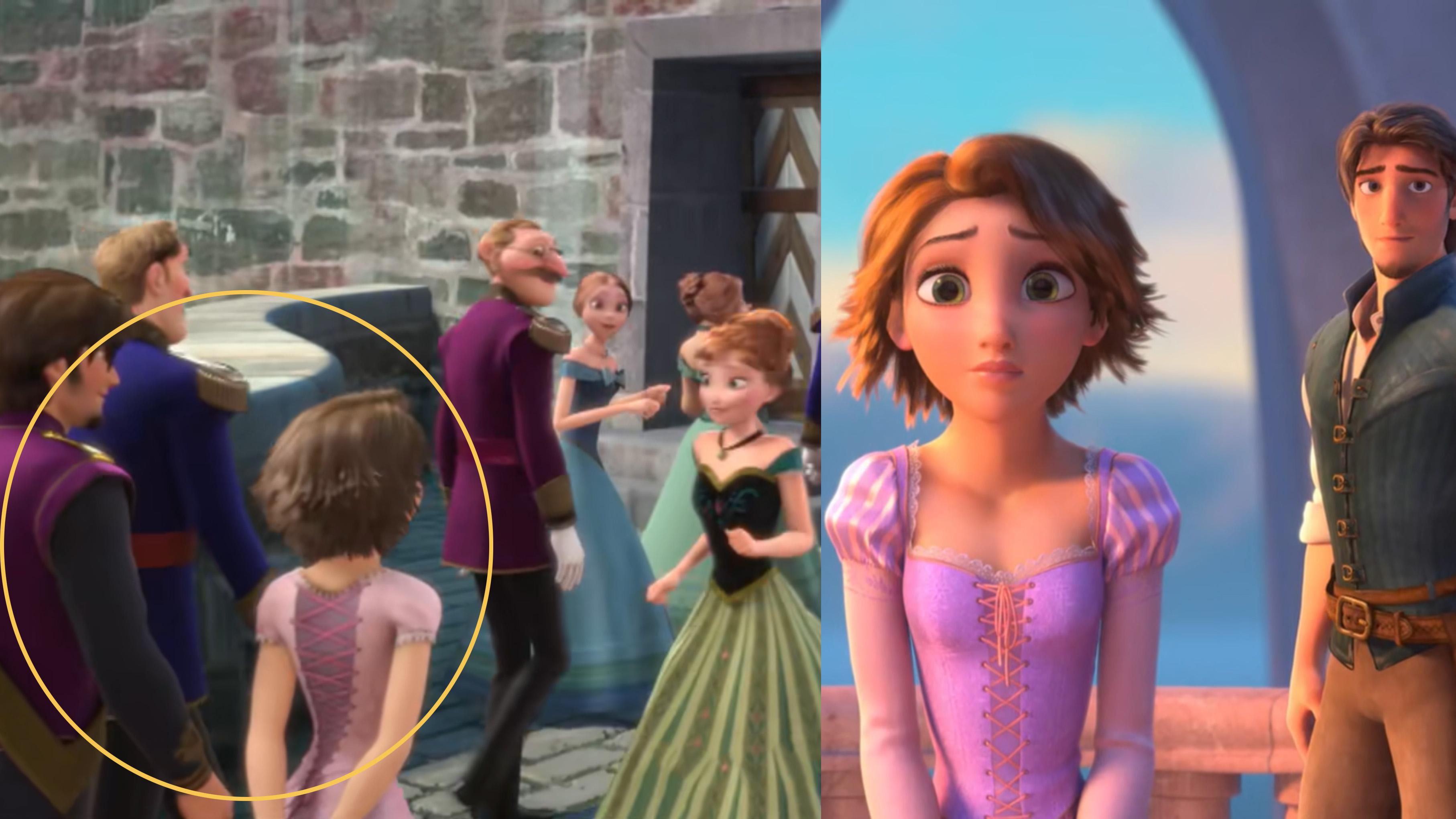 安娜公主不小心被艾莎的魔法击中后,国王和王后带着她去找石头精灵时