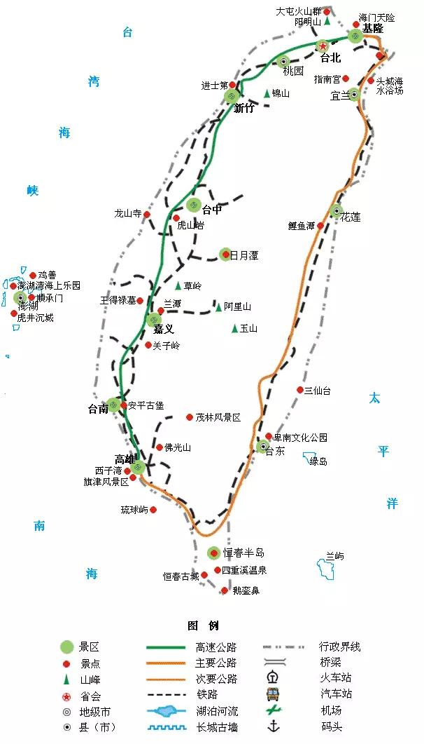 江西旅游地图，安徽江西旅游地图（全国旅游地图精简版）