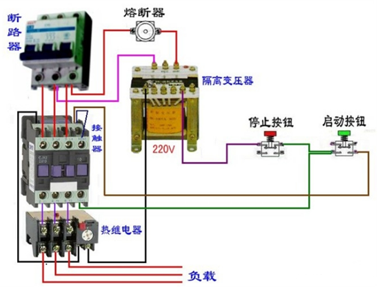 220v交流接触器的接线方法，220伏交流接触器怎么接线（接触器实物接线图-380V220V交流接触器接线图）