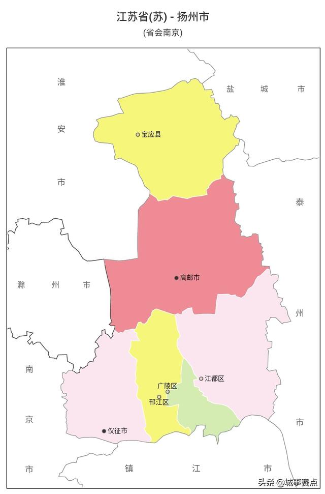 江苏地级市有哪些，江苏苏南苏北有哪些城市（详细版江苏省行政区划图）