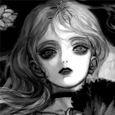 暗黑系 神秘 男头  黑白/鱼/，微信头像，暗黑系 神秘 男头  黑白/鱼/（暗黑诡异复古黑白漫风洛丽塔美少女头像）