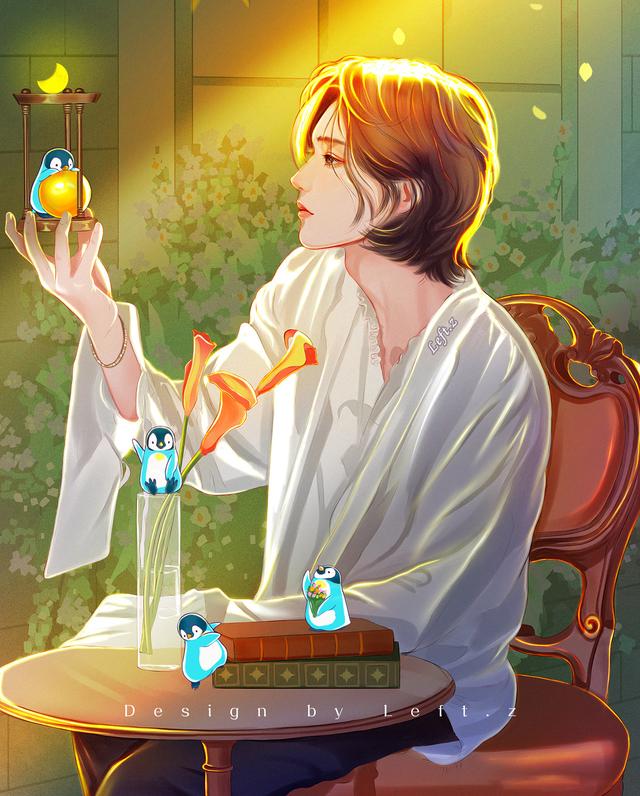 情侣头像一人一张，鱼头:超级好看的情侣头像，一人一张微信（绝美光影插画头像<2>）