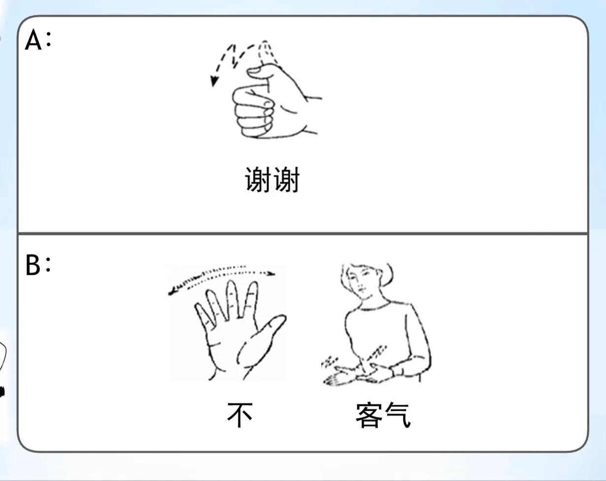 两人手语情景对话怎么说，简单的手语日常用语图片图解