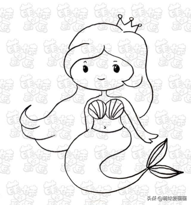 简笔画美人鱼的画法，美人鱼简笔画怎么画美人鱼的画法（神秘海底世界里的美人鱼公主）
