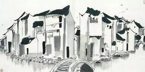 吴冠中江南水乡水墨画，江南水乡吴冠中水墨画（吴冠中笔下的别样江南）