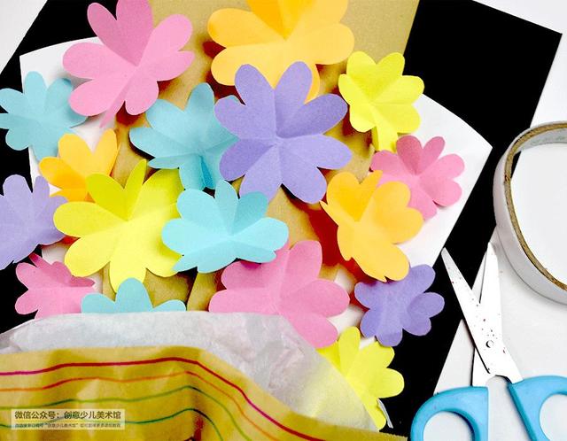 二年级教师节手工花束简单，教师节创意儿童画--温暖绚烂的教师节手工花束