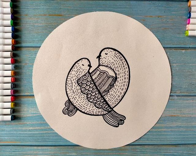 锦鲤怎么画，简笔画小鸟加一些线条也可以很漂亮（锦鲤怎么画简单又漂亮涂色）