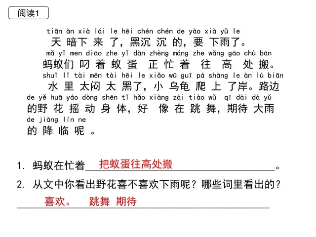 用赶紧造句子，用赶紧造句子一年级（部编版一年级下册第14课《要下雨了》知识点+图文讲解）
