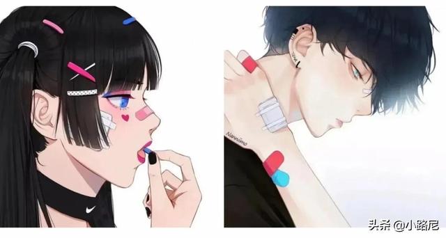 情头 情侣 单人一人一张动漫，单人动漫情侣头像微信（第九篇：卡通可爱情侣头像）