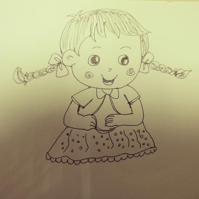 简笔画椅子是怎么画的，椅子咋画简笔画（如何来画一位坐在凳子上的卡通女孩简笔画呢）