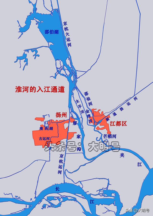 淮河流经城市图，淮河流经哪些城市（淮河70%以上的水量流入了长江）