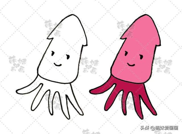 海洋生物简笔画，海洋生物简笔画图片（学画可爱的海洋生物简笔画）