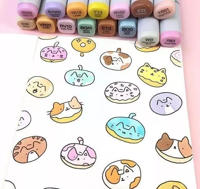 马克笔手绘教程，马克笔手绘教程入门 简单（马克笔简笔画作品——萌萌的填色简笔画）