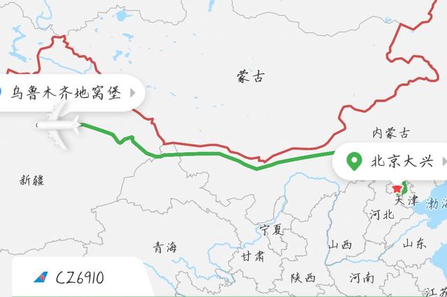 北京飞乌鲁木齐，北京飞乌鲁木齐航线图（国内最长直飞航线之一北京直飞乌鲁木齐）