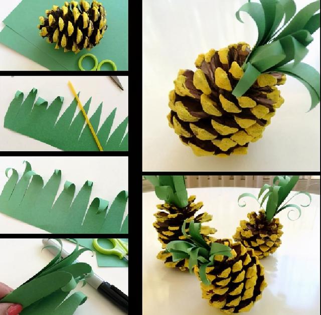 松果手工作品图片，如何用松果做手工作品（周末爬山逛公园捡来的松果）