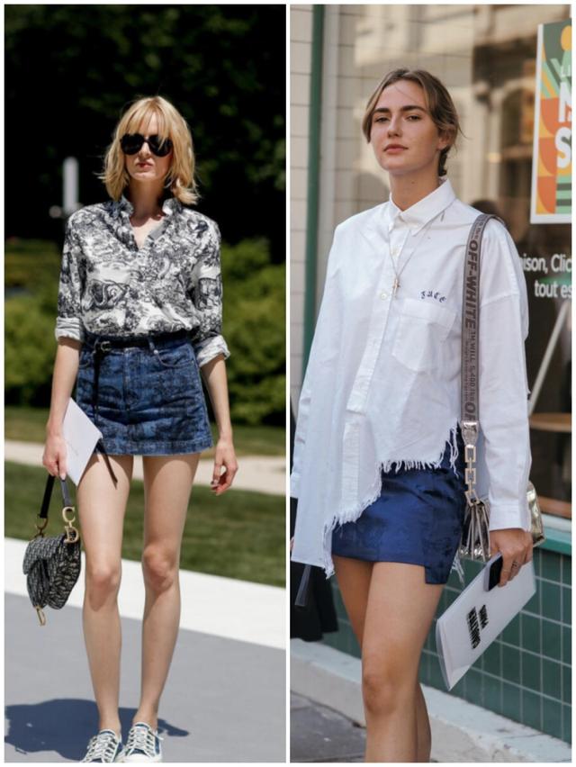 牛仔短裙搭配什么上衣好看，牛仔短裙配什么上衣好看（基础款牛仔短裙如何穿出新花样）