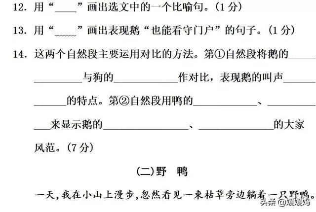 凝视的近义词是什么，部编版四年级语文下册第四单元达标测试卷