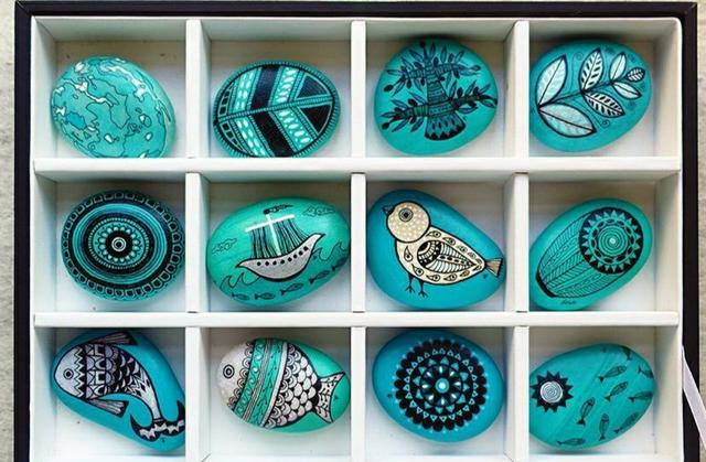 鹅卵石画画，那么龙是真的存在过吗（彩色比黑白更好看）