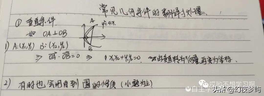 三点共线证明（解析几何大题常见几何条件翻译）