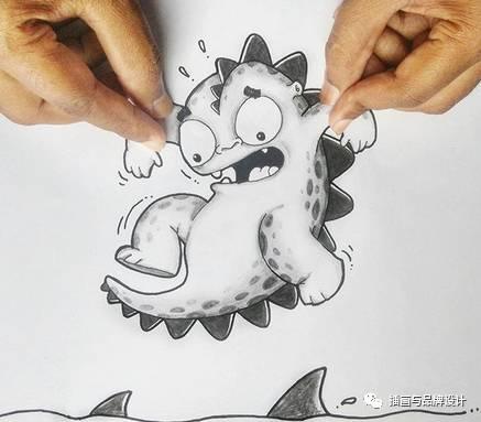 小恐龙怎么画，恐龙怎么画简单又好看（创意手绘丨他画出一只很有戏的小恐龙）