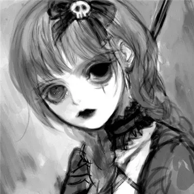 暗黑系 神秘 男头  黑白/鱼/，微信头像，暗黑系 神秘 男头  黑白/鱼/（暗黑诡异复古黑白漫风洛丽塔美少女头像）