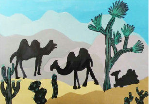 骆驼是怎么画的，骆驼是怎么画的图片（创意儿童剪贴画，沙漠里的骆驼）
