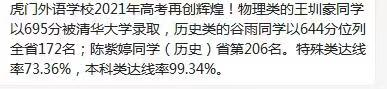 2021东莞翰林实验学校高考喜报成绩、本科特控线上线人数情况，东莞翰林学校本科上线率（东莞各学校高考成绩大汇总）