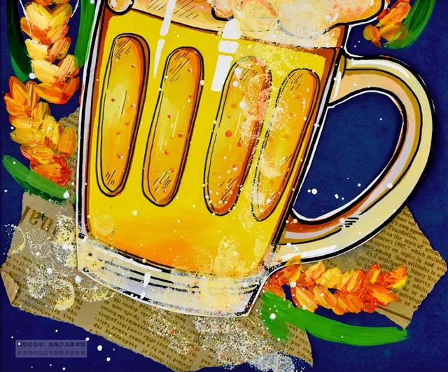 简笔画麦穗的画法,麦穗的简笔画法怎么画(色彩的创意表达《一杯啤酒) 简笔画麦穗的画法,麦穗的简笔画法怎么画(色彩的创意表达《一杯啤酒)