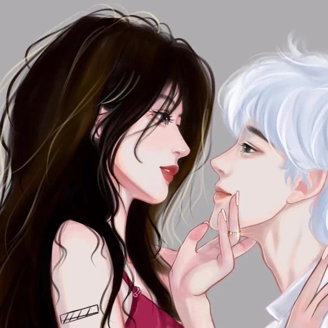 超酷CP情头♡撒拉黑哟，微信头像，超酷CP情头♡撒拉黑哟（抖音热门手绘情侣头像）