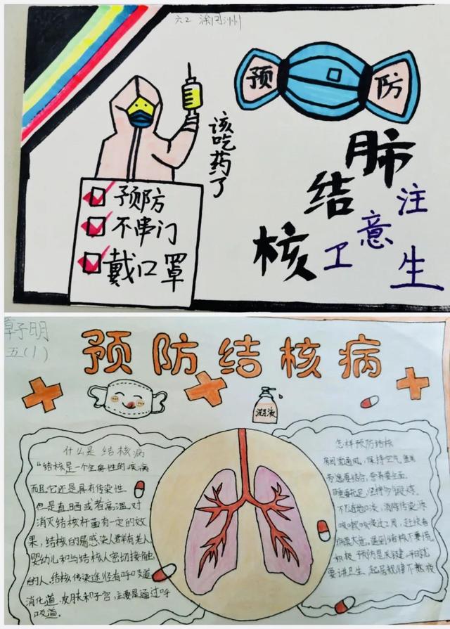 防治肺结核的手抄报怎样画图画，关于预防肺结核的手抄报简单画（从我做起——海安市城东镇西场小学）
