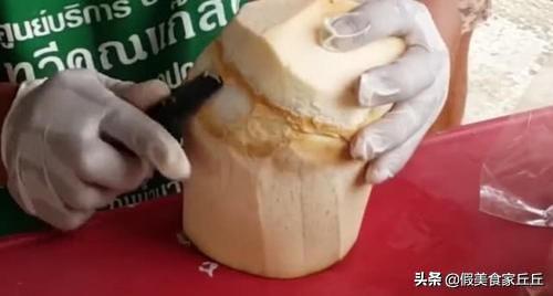 切椰子怎么切完整，手法娴熟干净利索