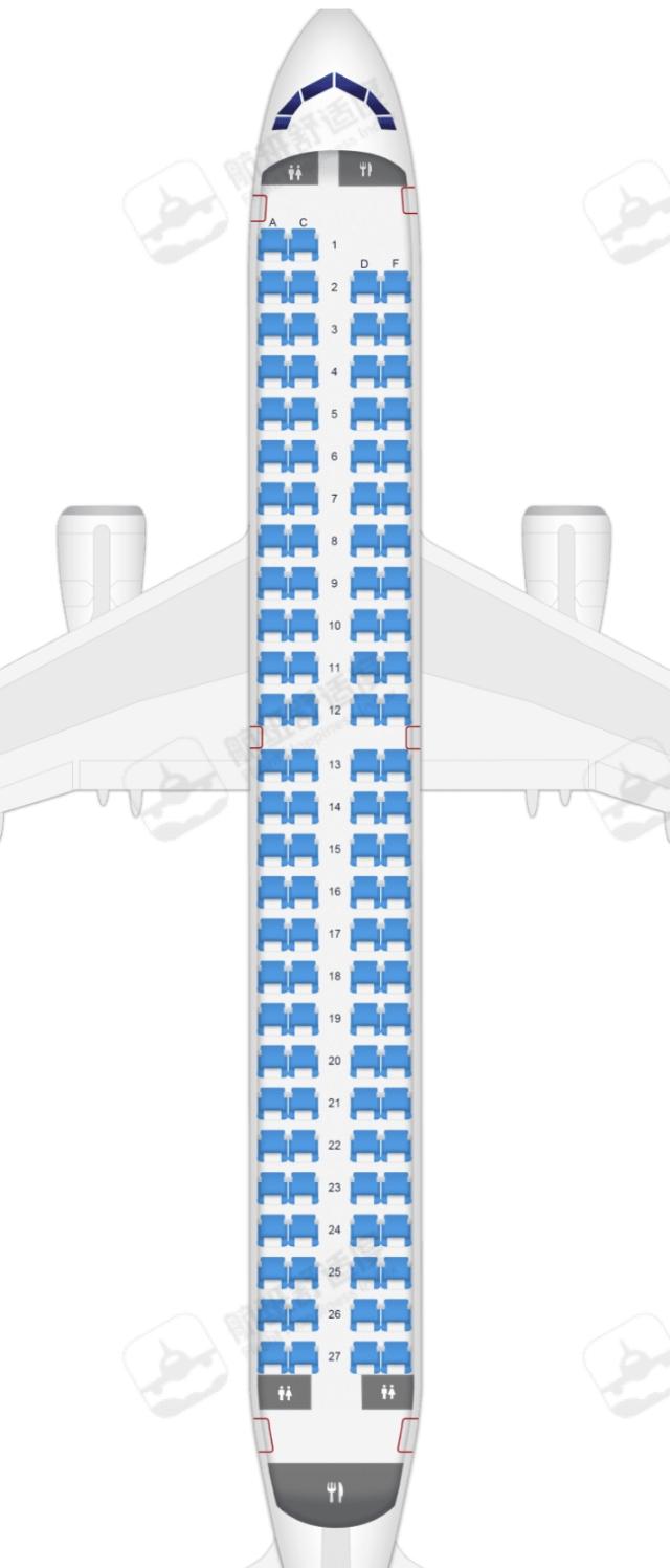 e195飞机座位分布图图片