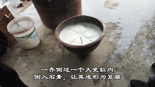 天然石磨豆腐的做法，传统古法用石磨打豆腐的全过程