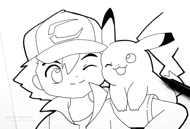 皮卡丘简笔卡通画，怎么画皮卡丘的卡通简笔画（初级动漫中的人物造型与氛围烘托《去吧）