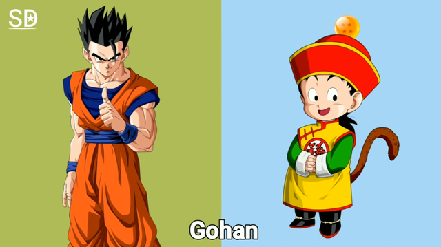 七龙珠孙悟空头像，悟空小时候超可爱，龙珠微信（龙珠人物成年、童年对比图）