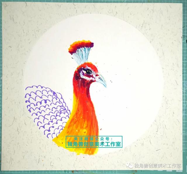 7一9岁儿童画孔雀，儿童简笔画：孔雀（绘画教程 ， 梦幻的孔雀）