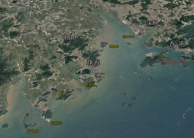 珠江三角洲地图，珠江三角洲在哪（珠江三角洲近35年扩张示意图）