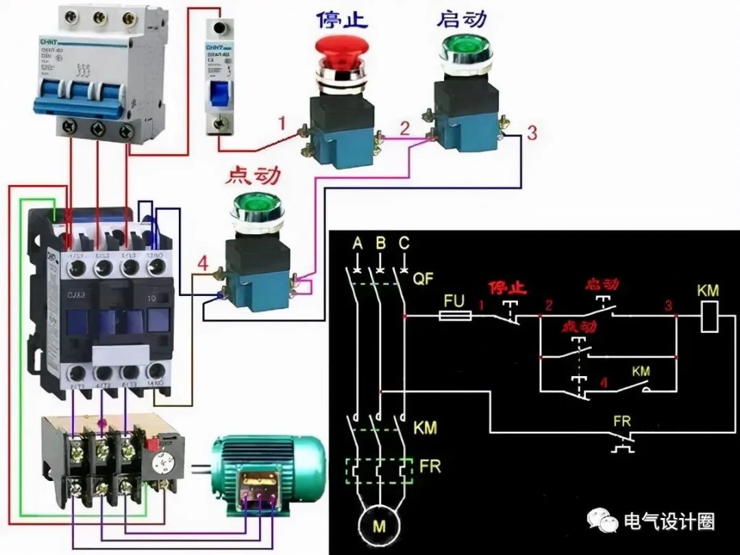 三相异步电动机直接控制电路图(怎么看三相异步电动机的控制电路图)