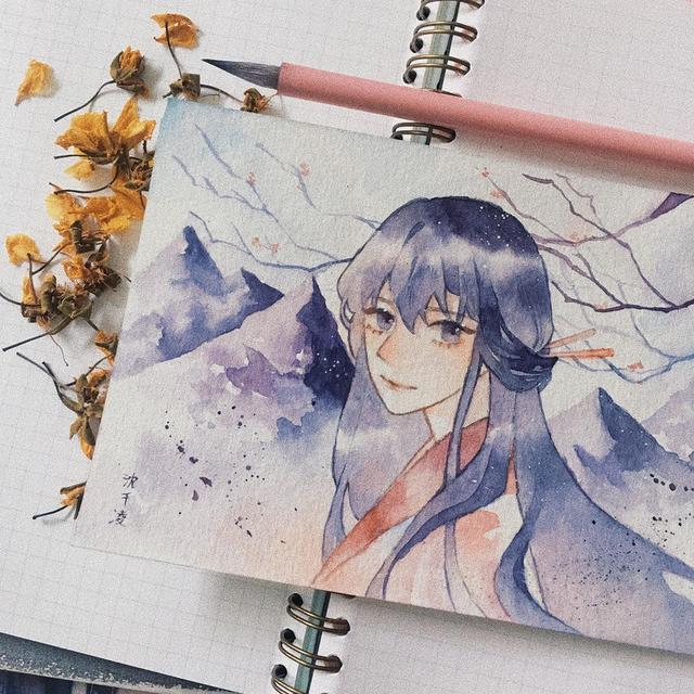 水彩画古风人物教程，水彩画人物教程（这样的水彩好想画）