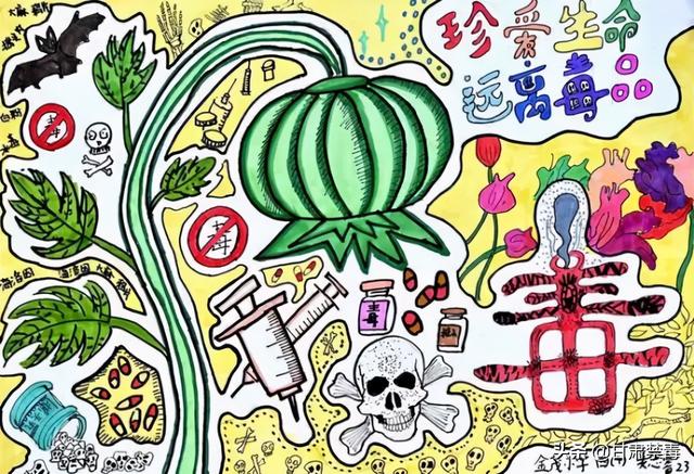 禁毒绘画简单易学，禁毒的儿童画怎么画（来品品孩子们的绘画作品）