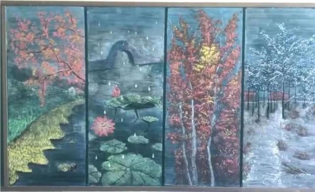 一步一步教你画长城，怎么画长城（他用粉笔在黑板上画出了万里长城、十里桃林还有清明上河图）