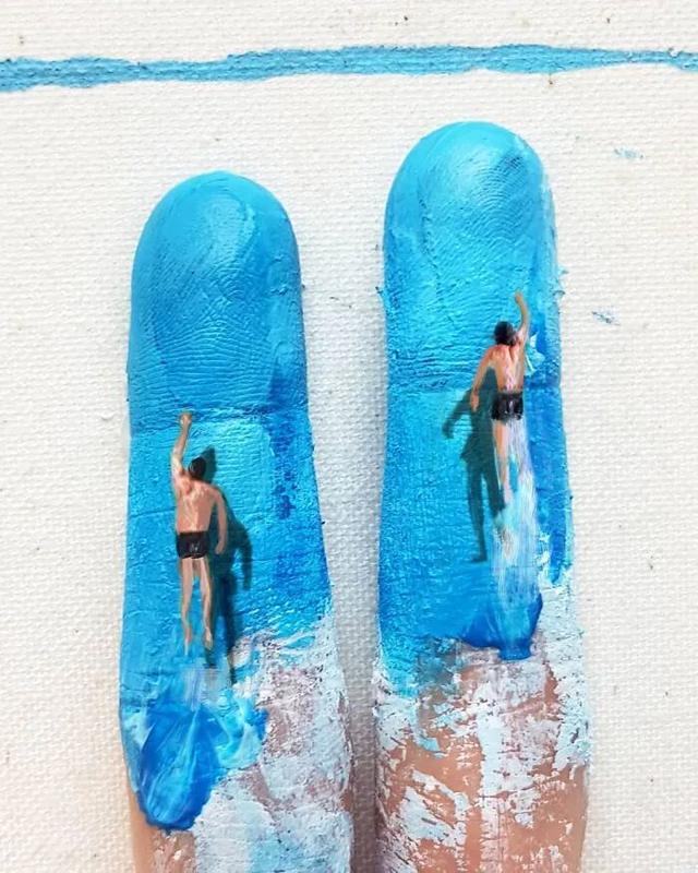 漂亮的手掌画，漂亮的手掌画图片（她在手心画了一片海）