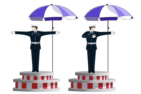 停车场指挥车辆标准手势，车辆指挥手势（速记！图解8种交警手势）