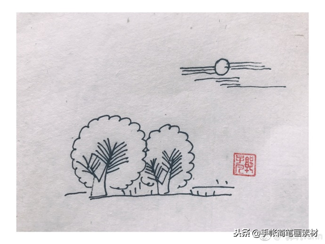 画简笔画：风景，风景画画简笔画（风景小画~寥寥几笔）