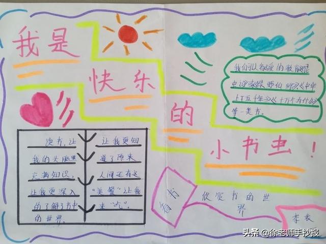 读书手抄报四年级，读书手抄报四年级简单又漂亮（一年级同学做的手抄报真是太简单了）