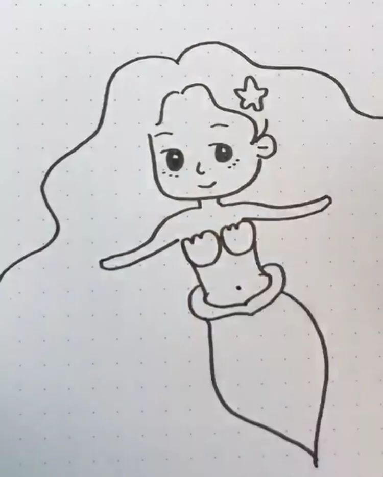 画美人鱼的方法，画美人鱼的方法有哪些（教你画，可爱的小美人鱼~）